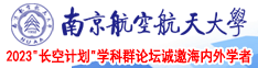 抽插特写高湖南京航空航天大学2023“长空计划”学科群论坛诚邀海内外学者